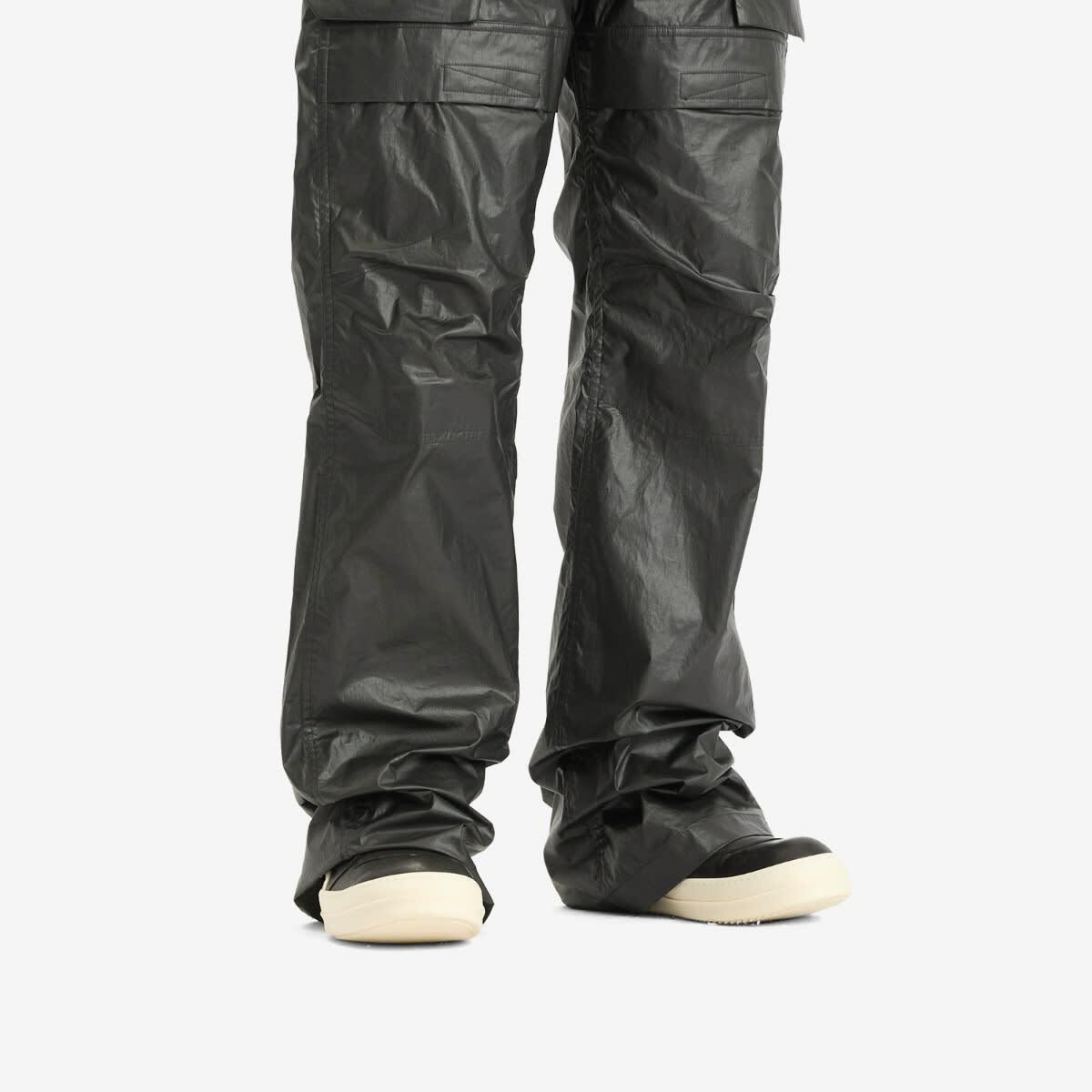 Rick Owens Men's Leather Geobasket Sneakers in Black/Milk/Milk