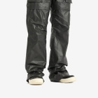 Rick Owens Men's Leather Geobasket Sneakers in Black/Milk/Milk