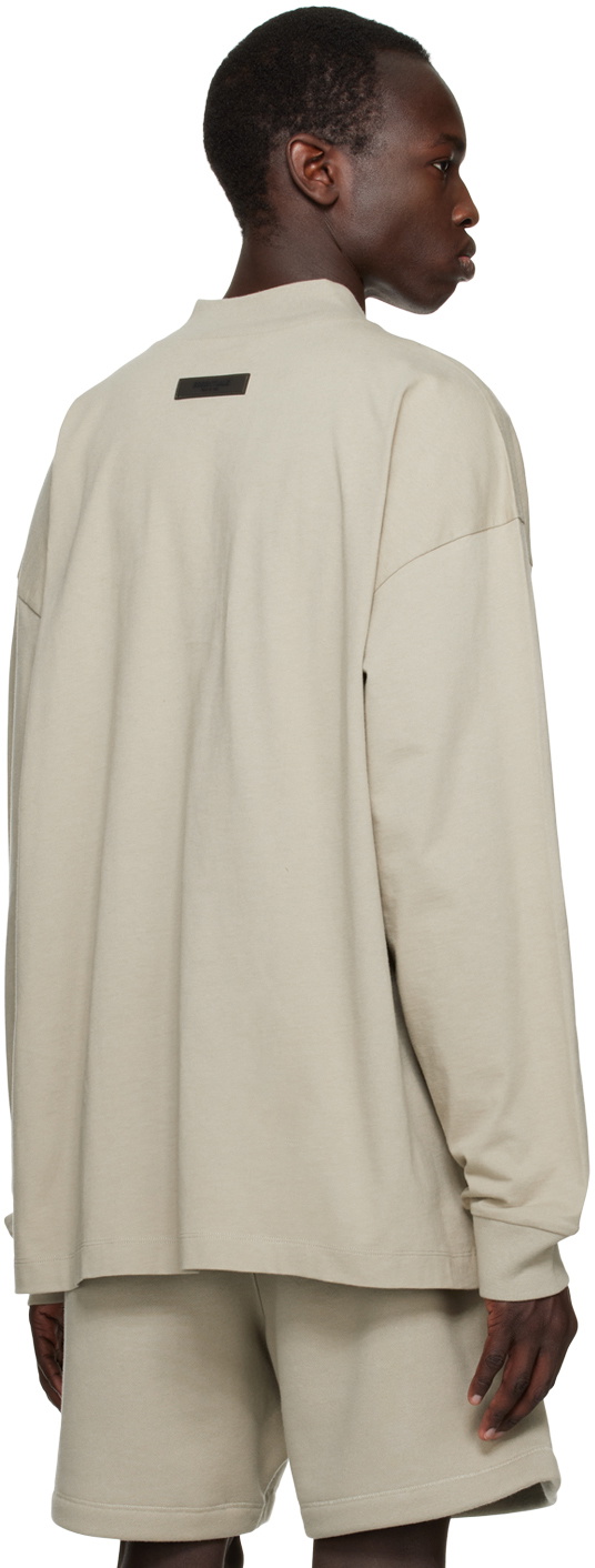 Essentials Gray Crewneck Long Sleeve T-Shirt