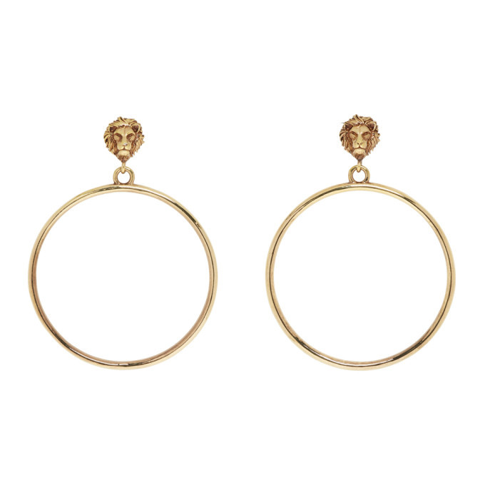 Photo: Versus Gold Lion Hoop Earrings