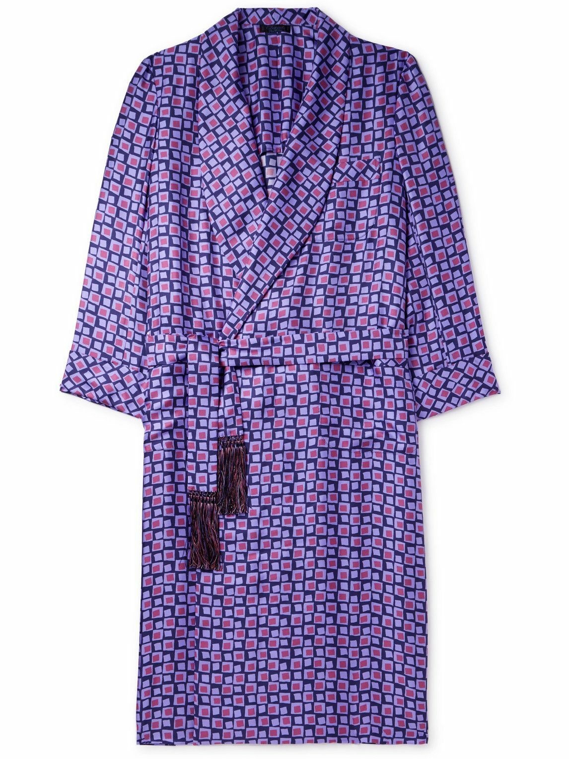 Photo: Charvet - Belted Printed Silk-Twill Robe - Purple