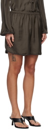 Róhe Brown Taped Silk Shorts