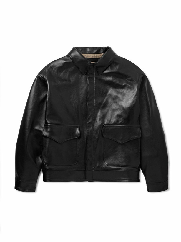 Photo: A.PRESSE - Type A-2 Leather Jacket - Black