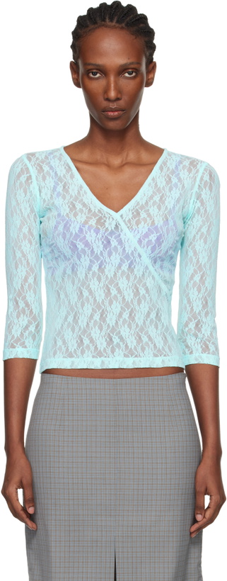 Photo: Fruity Booty Blue Lace Moss Wrap T-shirt