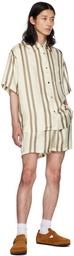 John Elliott Off-White Striped Shorts