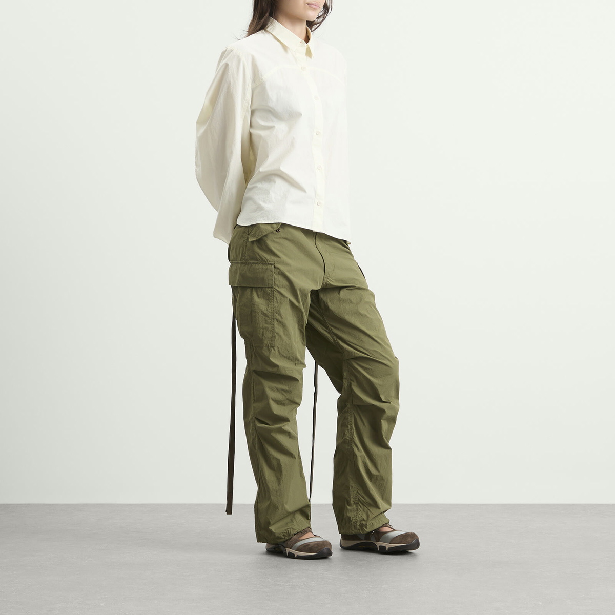 Beams Boy Women's Nylon Military Pant in Olive