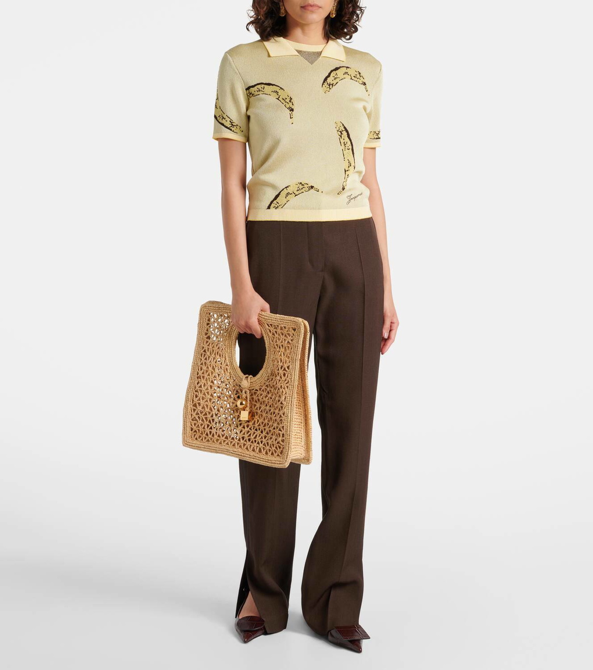 Jacquemus Spiaggia Small raffia tote bag
