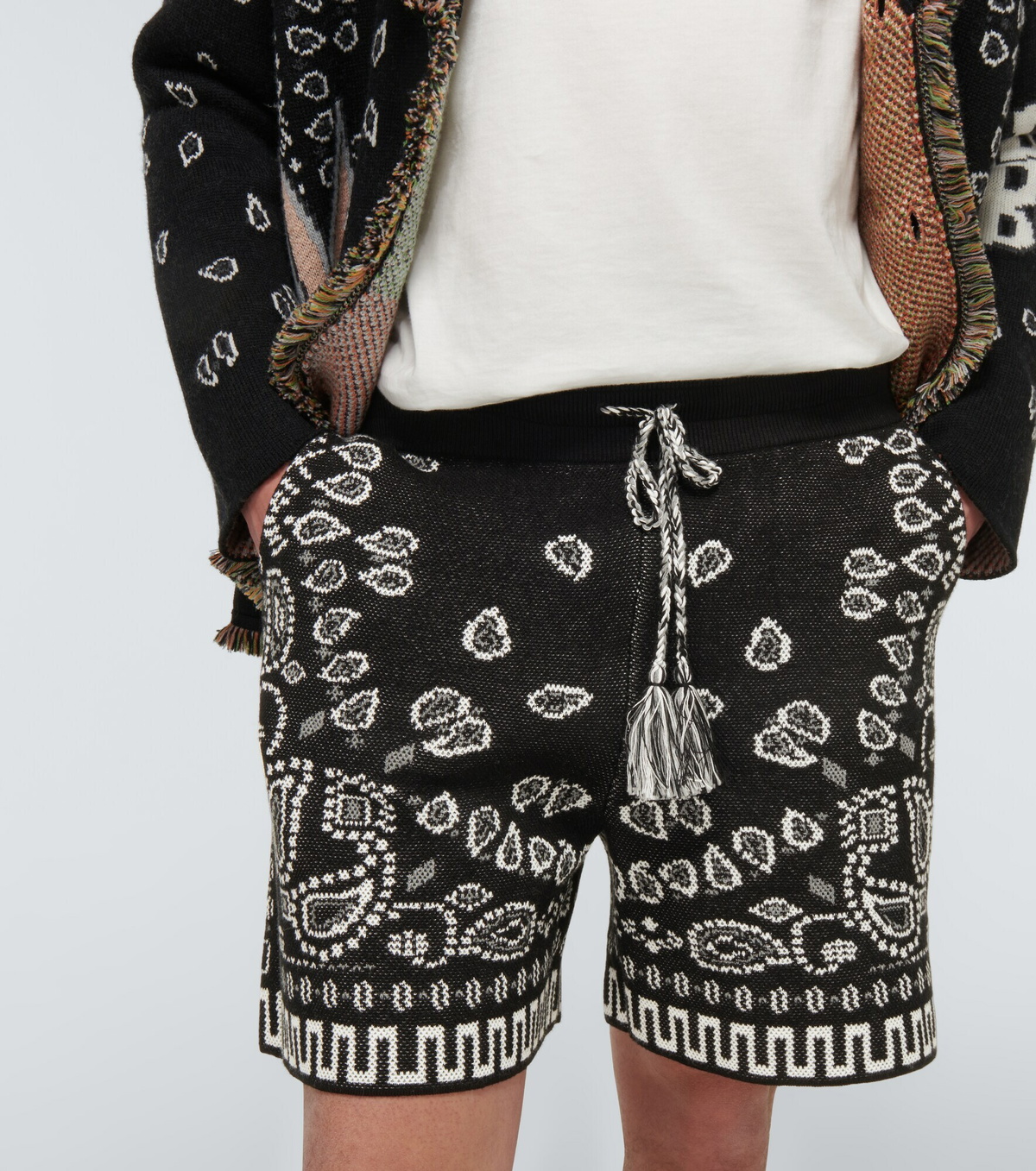 Alanui - Bandana cotton-blend piqué shorts