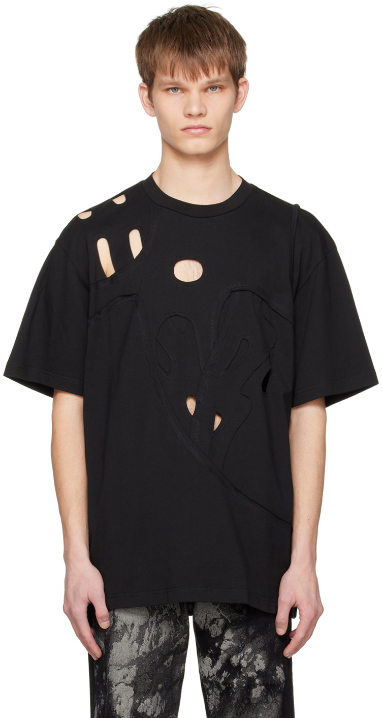 Feng Chen Wang Black Cutout T-Shirt Feng Chen Wang