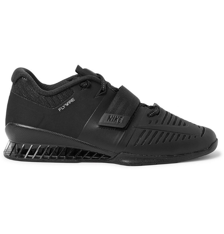 Photo: Nike Training - Romaleos 3 Faux Leather-Trimmed Mesh Sneakers - Black