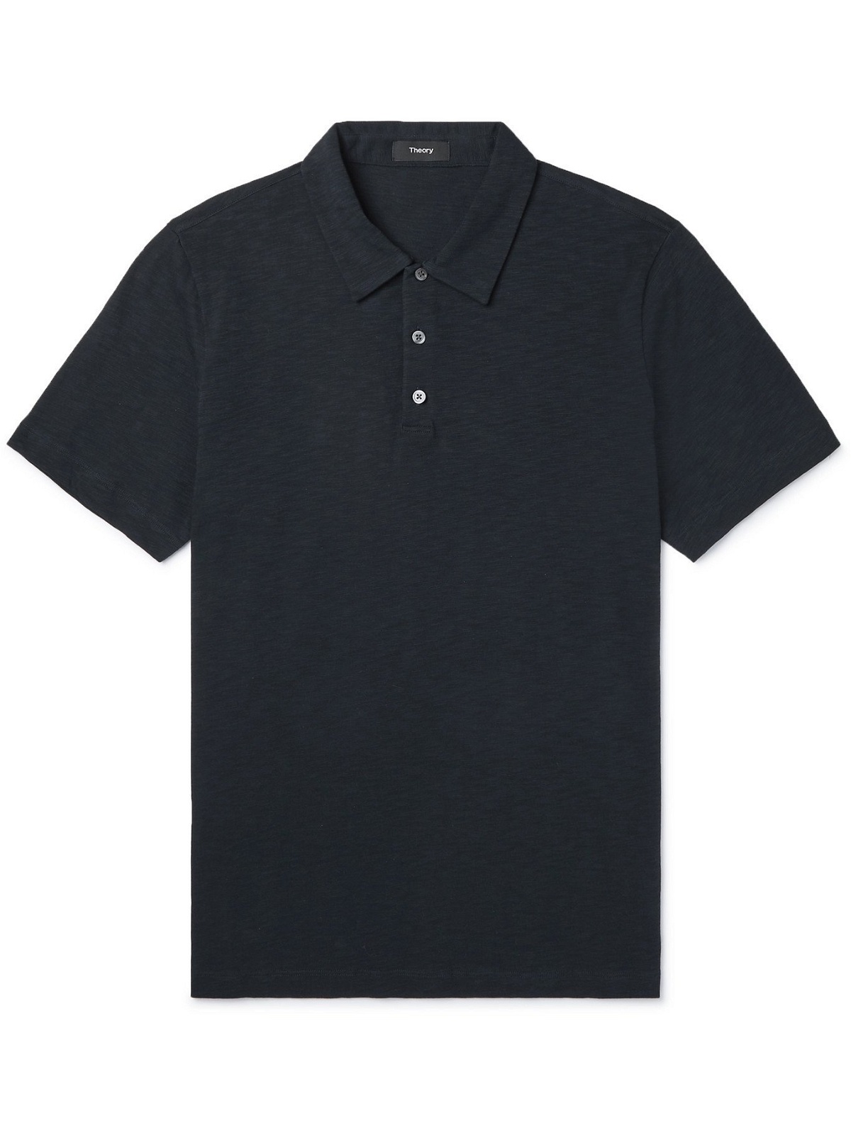THEORY - Bron Slub Organic Cotton-Jersey Polo Shirt - Blue - XS Theory