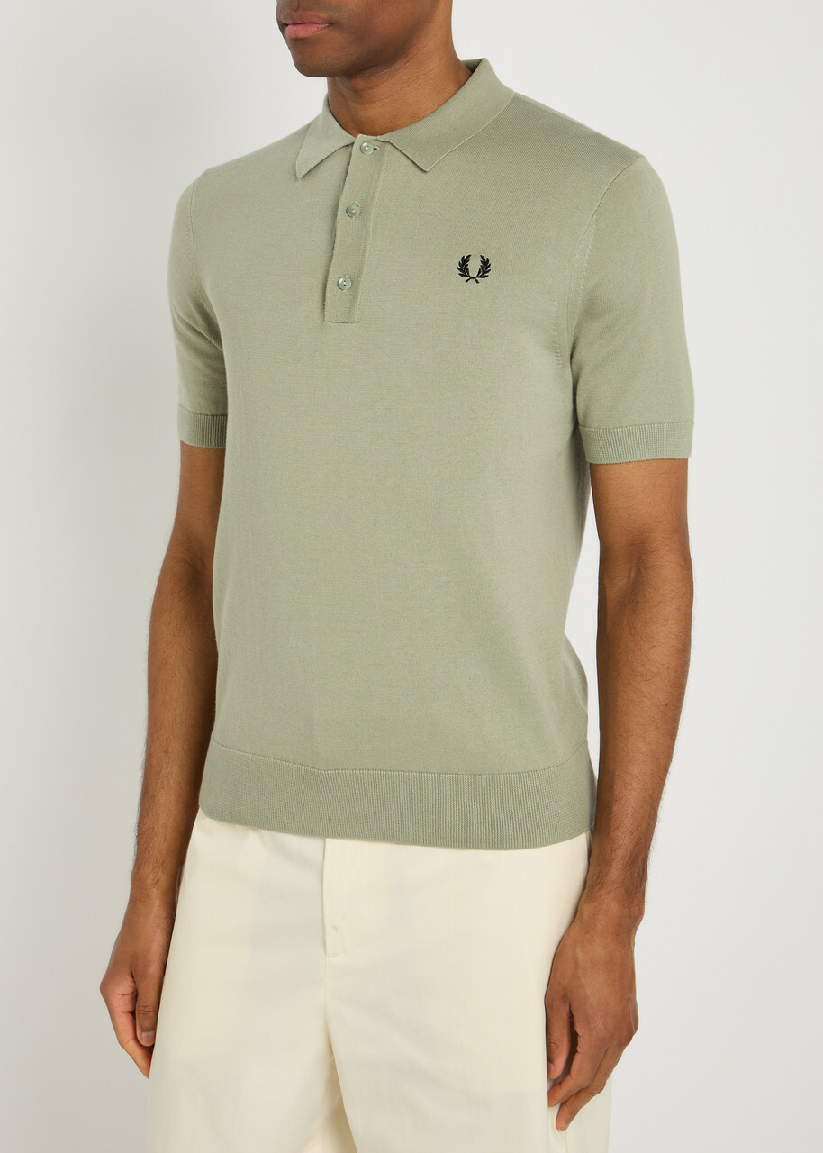 Fred Perry Logo Fine Cotton-knit Polo Shirt Light Green