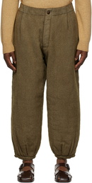 Maison Margiela Green Padded Wool Trousers