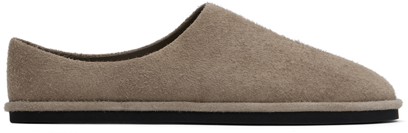 AURALEE Beige Suede Slippers