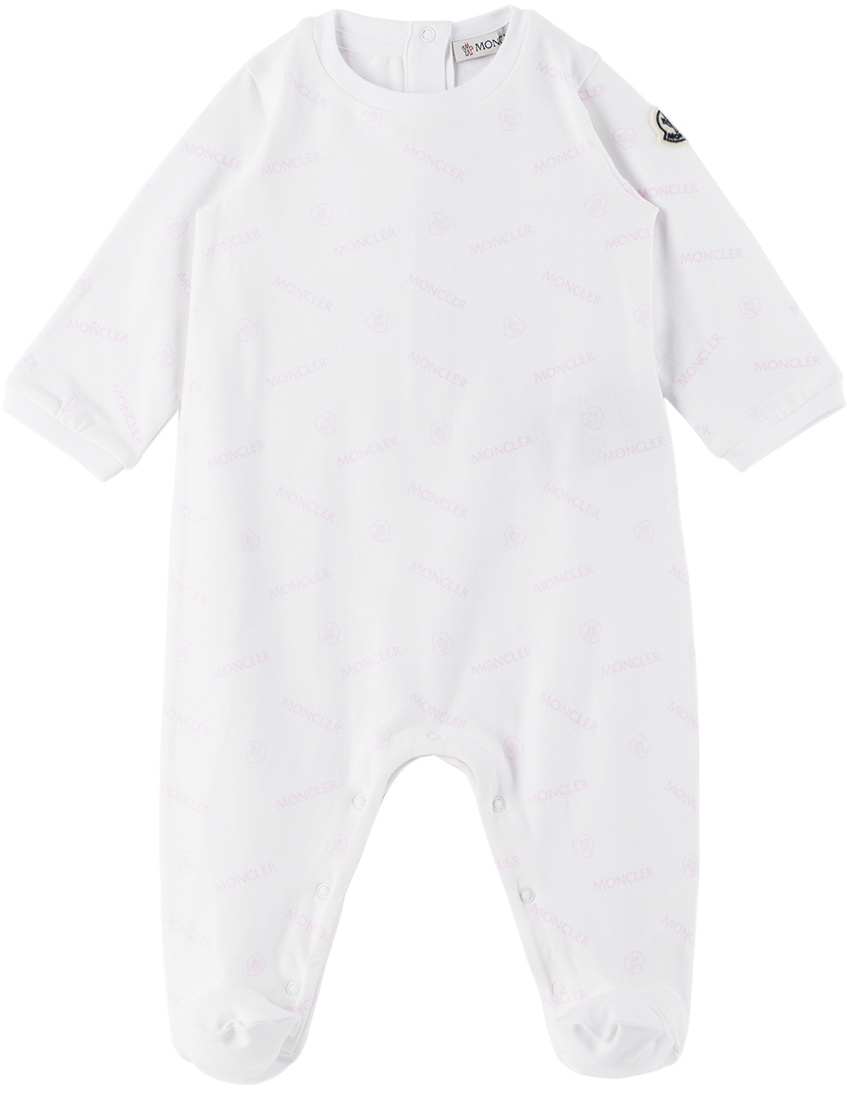 Moncler Enfant Baby White & Pink Printed Three-Piece Set