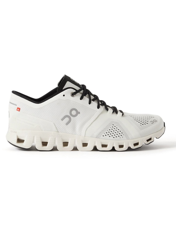 Photo: ON - Cloud X Rubber-Trimmed Mesh Running Sneakers - White