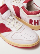 RHUDE - Rhecess Distressed Leather Sneakers - Red - 8