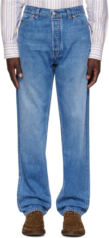 Photo: Drake's Blue Five-Pocket Jeans