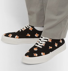 Maison Kitsuné - Logo-Print Canvas Sneakers - Black