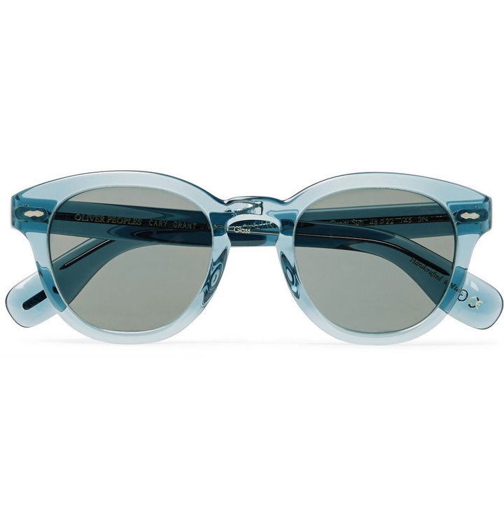 Photo: Oliver Peoples - Cary Grant Round-Frame Acetate Polarised Sunglasses - Blue