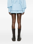 Sinead O'Dwyer Blue Ra-Ra Organic-Cotton Pleated Skort