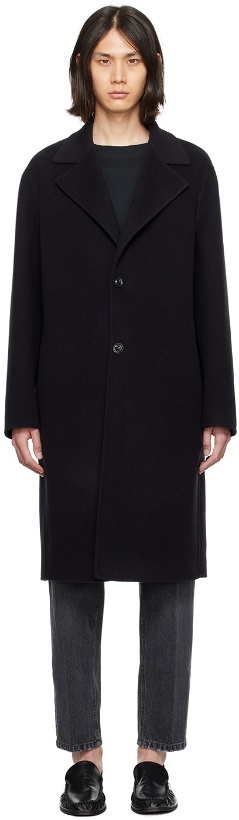 Photo: Lardini Black Single-Breasted Coat