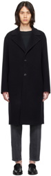 Lardini Black Single-Breasted Coat