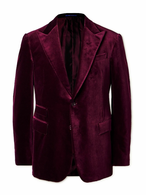 Photo: Ralph Lauren Purple label - Cotton-Velvet Tuxedo Jacket - Burgundy