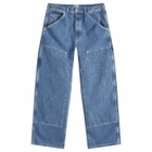 Stan Ray Men's Double Knee Pants in Heavy Stonewash Denim