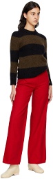Raf Simons Black & Brown Stripe Sweater