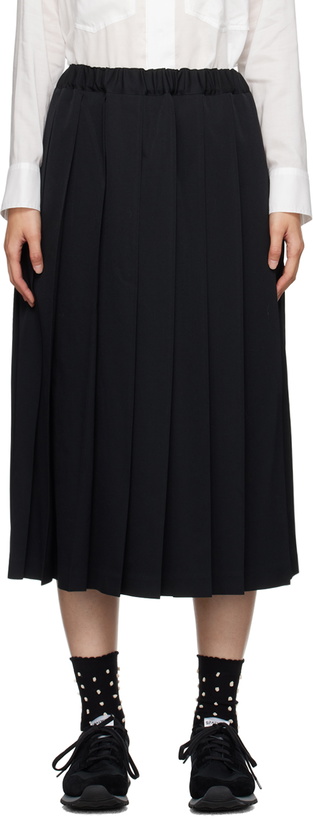 Photo: Comme des Garçons Comme des Garçons Black Pleated Midi Skirt