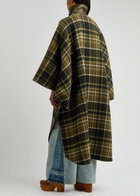 Chloe Checked Wool-blend Coat Green