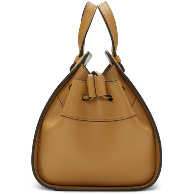 Loewe Mini Hammock Drawstring Bag Grained Calfskin In Brown