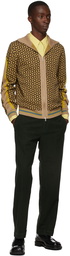 Dries Van Noten Beige Wool Printed Zip Sweater