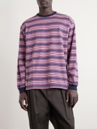 WTAPS - Logo-Appliquéd Striped Cotton-Jersey T-Shirt - Pink