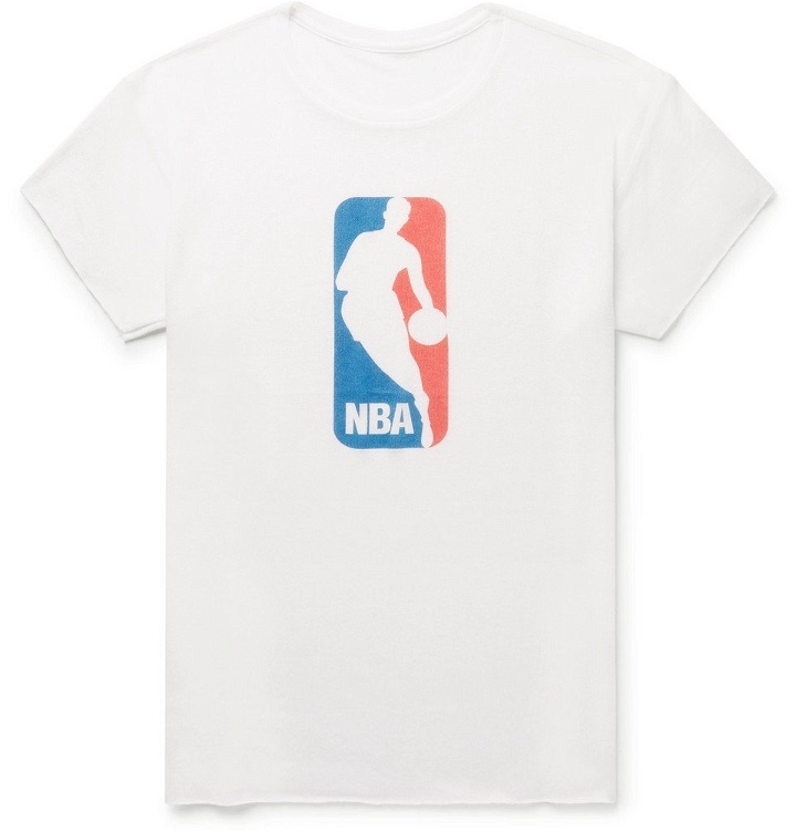 Photo: The Elder Statesman - NBA Printed Cashmere and Silk-Blend T-Shirt - White