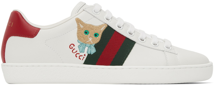 Photo: Gucci White Cat Ace Sneakers