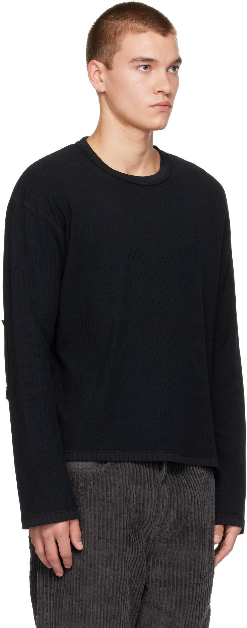 mfpen Black Reverse Rib Sweater