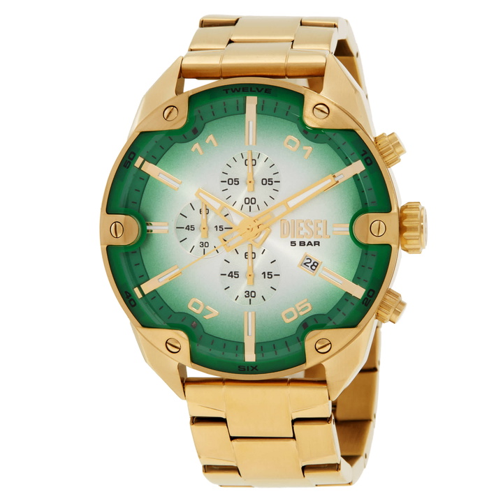 Photo: Diesel Spiked Chronograph Quartz Green Dial Mens Watch DZ4685