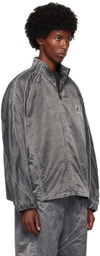 Alexander Wang Gray Oversized Piped Track Jacket