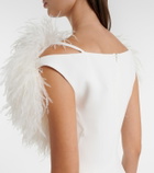 David Koma Feather-trimmed cocktail dress