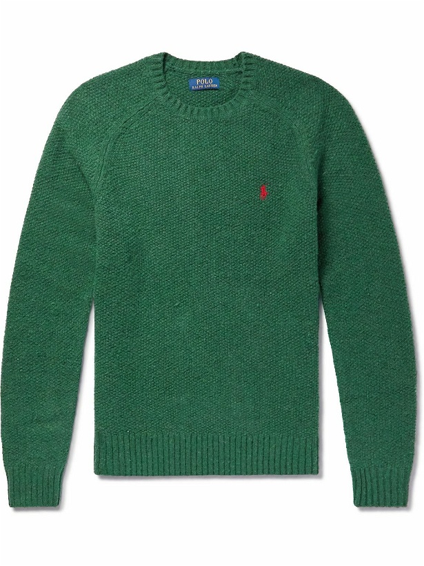 Photo: Polo Ralph Lauren - Logo-Embroidered Honeycomb-Knit Sweater - Green