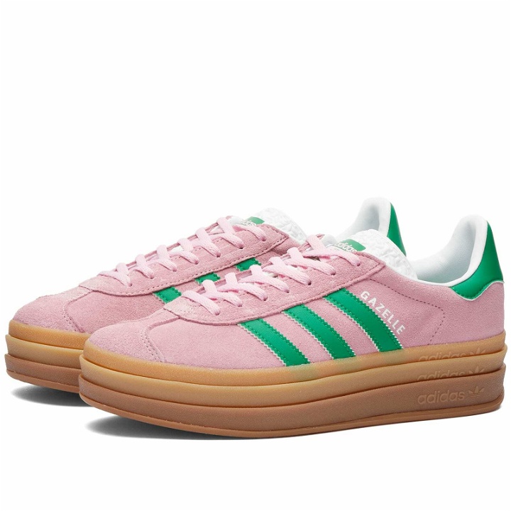 Photo: Adidas Gazelle Bold W Sneakers in True Pink/Green/Ftwr White