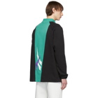 Reebok Classics Black and Green Half-Zip Pullover