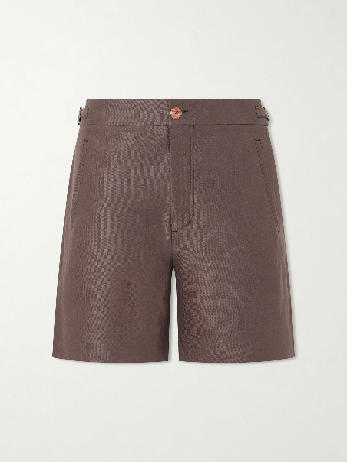 God's True Cashmere - Straight-Leg Linen-Twill Shorts - Brown