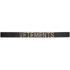 VETEMENTS Black and Silver Classic Logo Belt