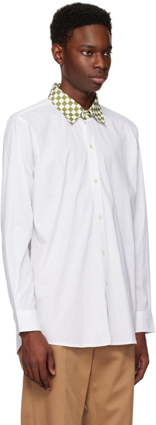 Connor McKnight White Checkerboard Collar Shirt