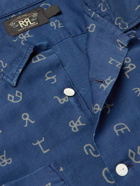 RRL - Convertible-Collar Printed Cotton Shirt - Blue