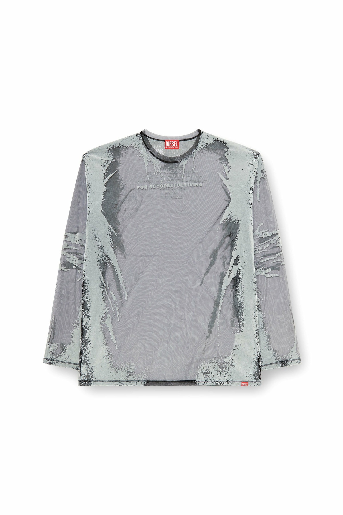 Diesel Long-sleeve nylon T-shirt with lyrics print - T-Shirts 