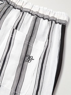 Wales Bonner - Soul Straight-Leg Striped Linen and Silk-Blend Trousers - White